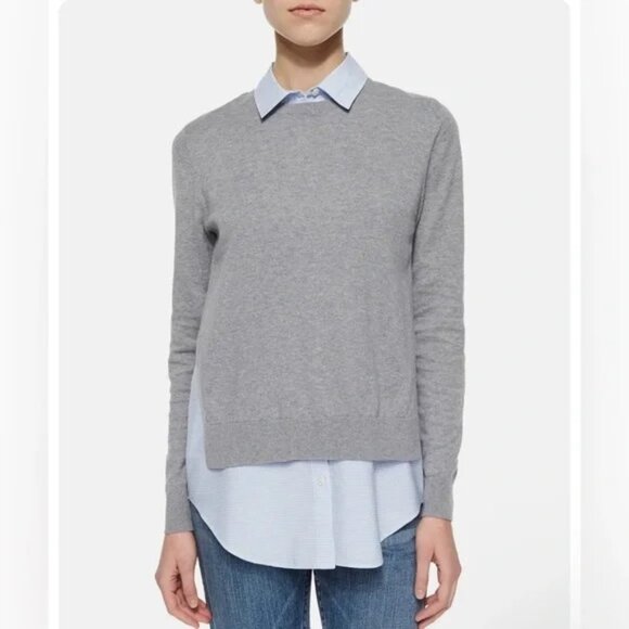 Theory 'Deverlyn' Cashmere/Cotton Layered Look Sweater - Picture 1 of 10